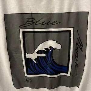 Lee | Shirts | Vintage 9s Lee White Graphic Blue Move Wave